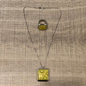 IMODI JEWELRY SILVER NECKLACE & RING SET